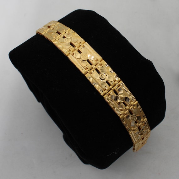 Buy LX Gold bracelet bracelet men wide 24K gold plated jewelry , golden  Online at desertcartINDIA