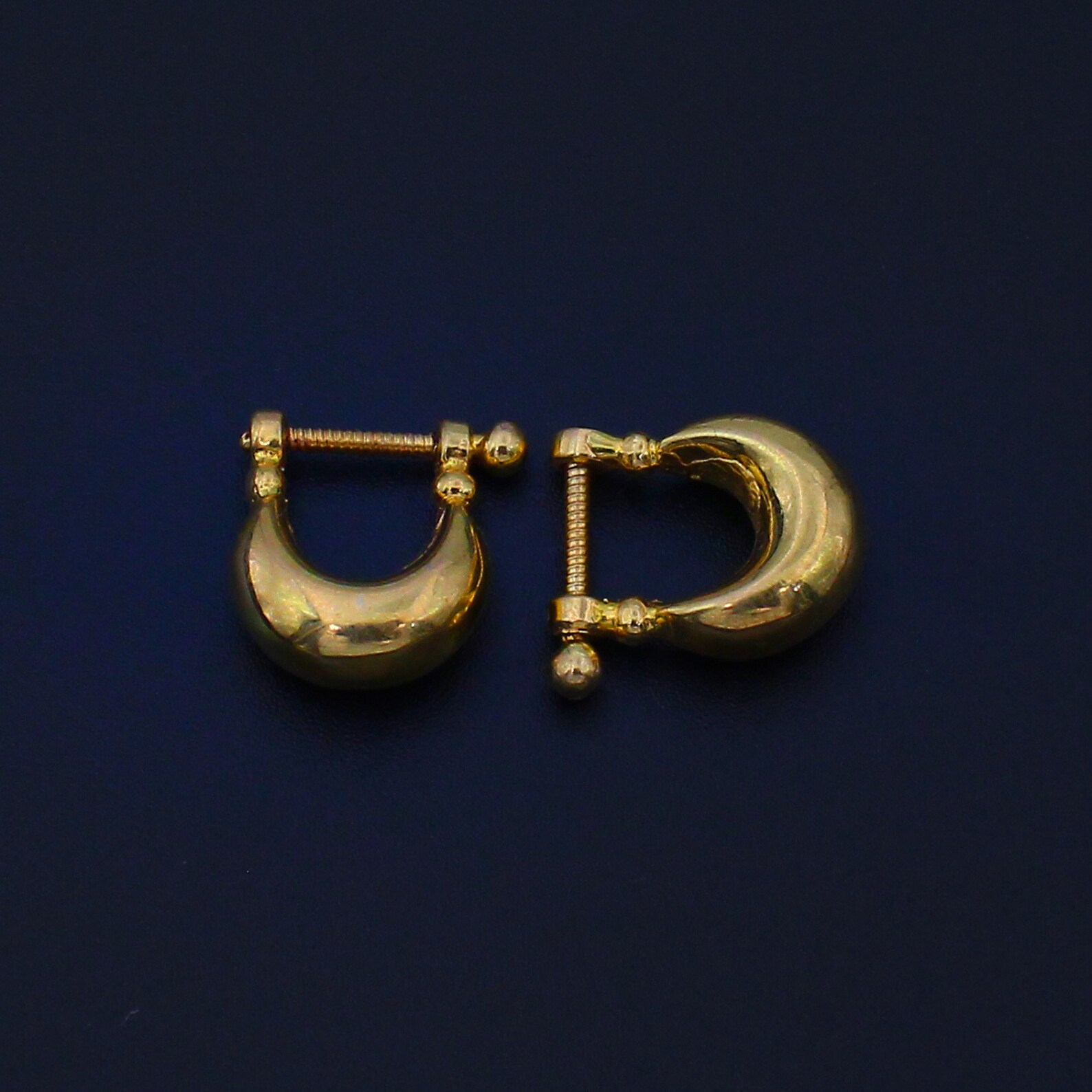 Kundal 22k Yellow Gold Hoop Bali Earrings Handmade Big Etsy