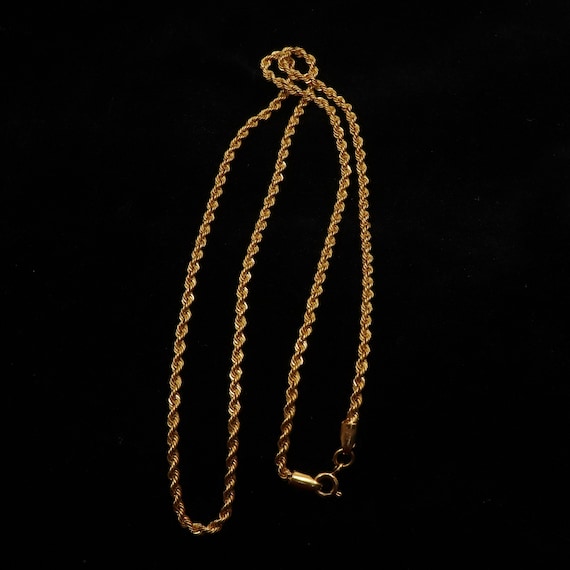 ゴールド　 ロープチェーン ネックレス 18金無垢ロープチェーンネックレス - 2mm、18インチ - Etsy 日本