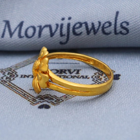 Flower 22k Gold Ring Size 6 7 8 and All Size, 22k Gold Band Ring