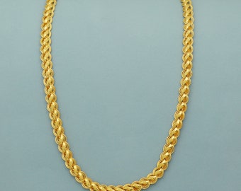 Indian Style 22k Yellow Gold Chain Necklace Gift , all sizes, 22k karat 22kt 22ct Indian Gold Handmade chain necklace Jewelry for gift,