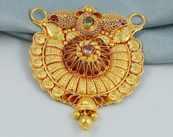 Pure 22k 18k Gold Pendant Necklace K4572 Etsy Canada