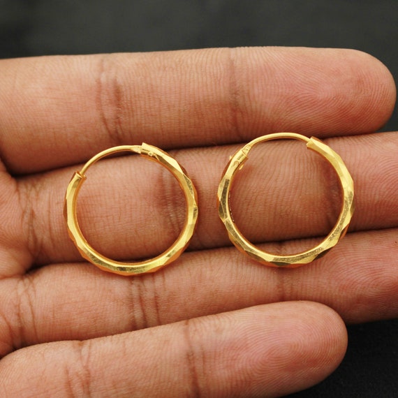 Latest Ring type earrings | Gold hoop earrings | Kalyan Jewellers