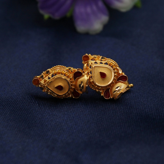 4 Grams Gold Earrings new design latest New model | Gold earrings models, Gold  earrings designs, Gold earrings indian