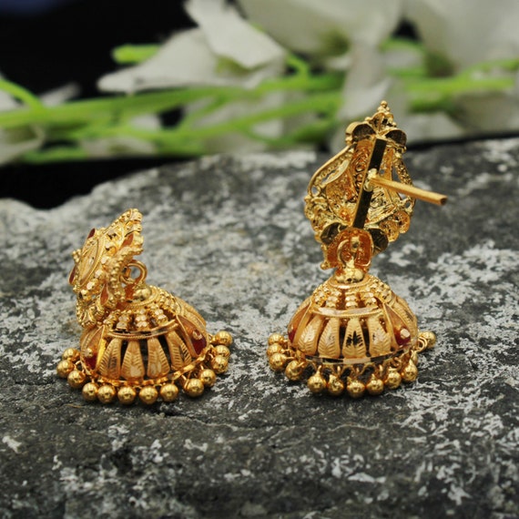 Shazmin Traditional Antique Gold Plated Earrings – KaurzCrown.com