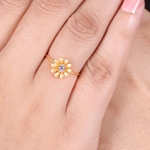 Solid 22k Gold Ring Dainty Indian Jewelry Exclusive Authentic BIS