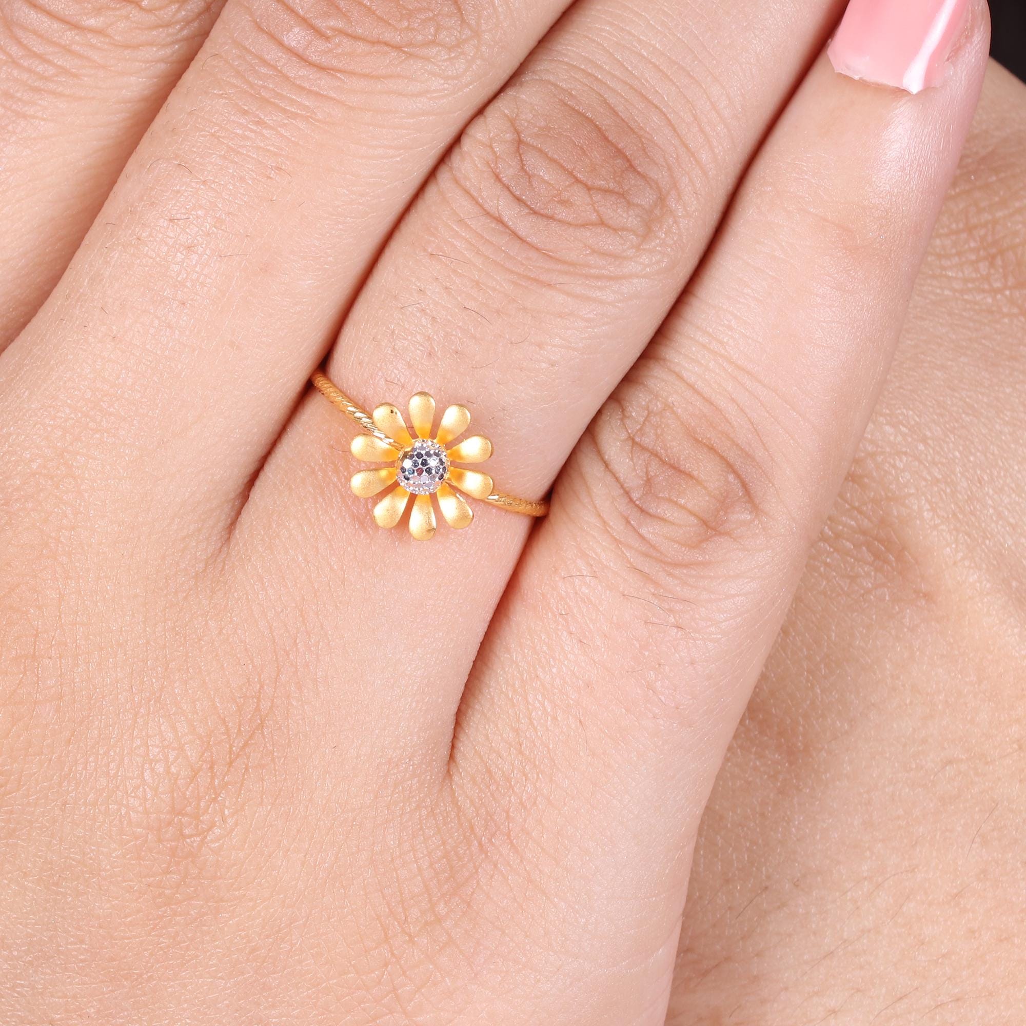 Solid 22k Gold Ring Dainty Indian Jewelry Exclusive Authentic BIS