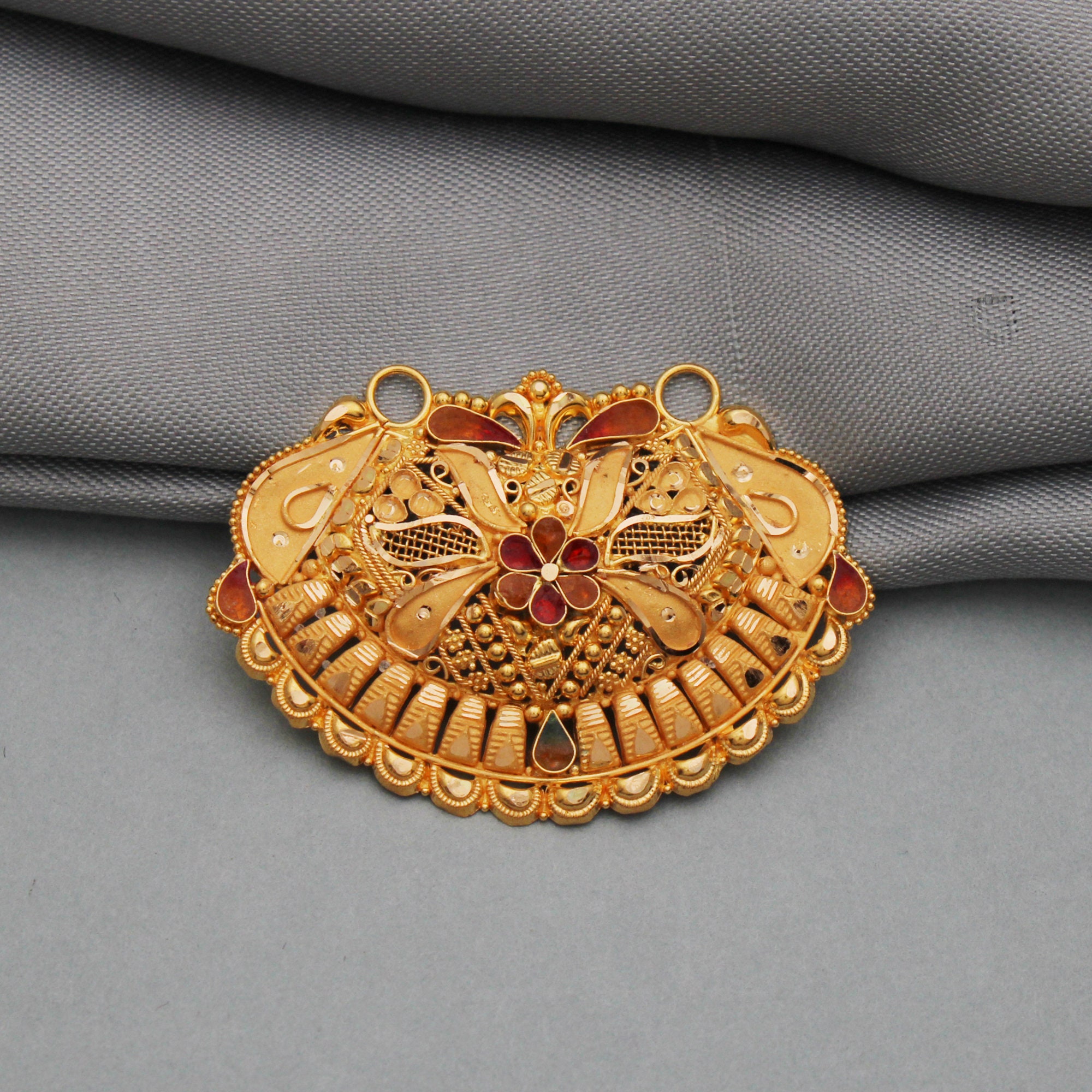Double kunda gold pendant deals