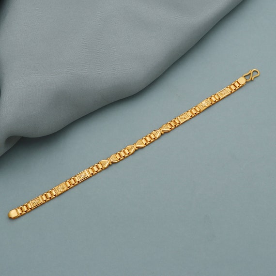 22K Gold Men's Panther Link Bracelet | Raj Jewels