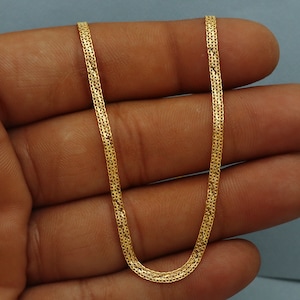 22k Yellow Gold Chain Necklace Gift , Made in India, 22k karat 22kt 22ct Indian Gold Handmade chain necklace Jewelry for gift,