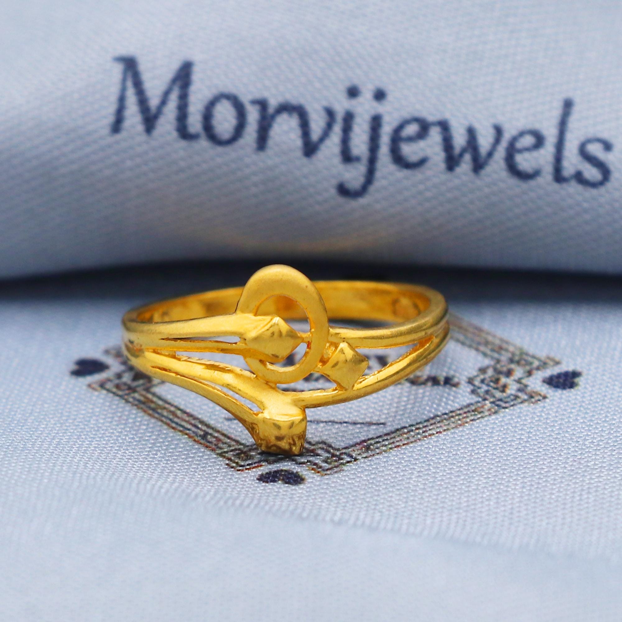Pointless Journey PJ RING GOLDサイズ22 Lightweight Striped 22k Gold Ring – Andaaz Jewelers