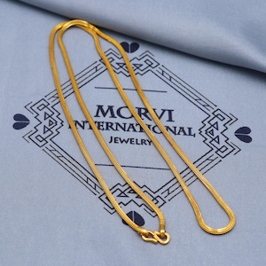 solid real 22k gold handmade Box link chain necklace handmade jewelry, K5836