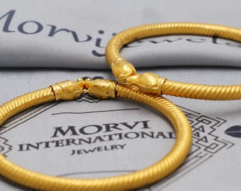 Pure 22k Gold Bangles Indian Handmade Asian Vintage Design