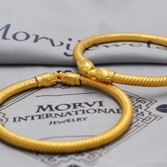 Pure 22k Gold Bangles Indian Handmade Asian Vintage Design