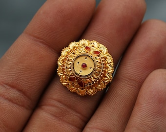 flower 22k gold ring k2357