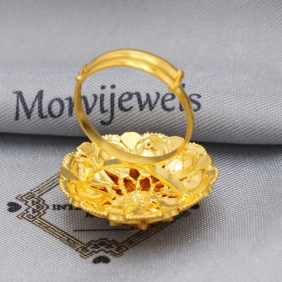 Women 22k Yellow Gold Ring Jewelry, Adjustable Size Ring in 22kt