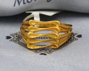 22k Gold Ring, Indian Handmade Jewelry, Women's Real Ring, OOS2468