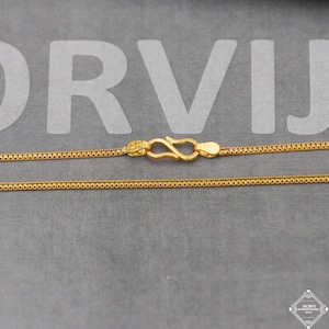 22k Gold Chain Necklace box style For men women Anniversary Wedding Gift box chain, Handmade Gold Chain, pure gold necklace chain, K5102