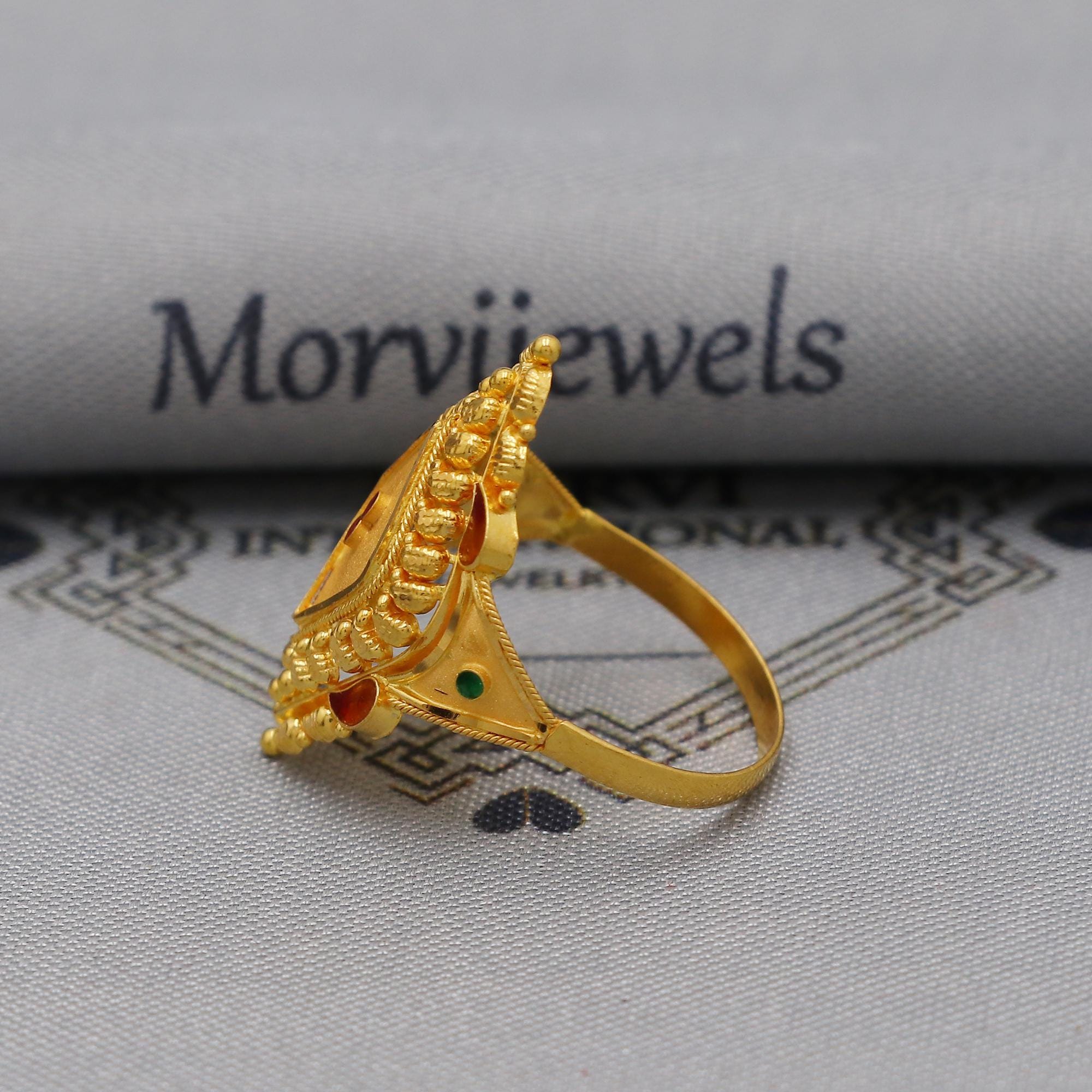 22k Gold Gold Ring, Vintage Designer Solid Gold 22k Ring