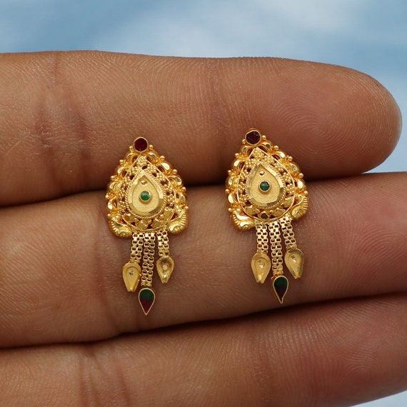Buy Traditional Design 20k Gold Earrings Ear Plug Handmade Jewelry  Rajasthan India Online in India - Etsy