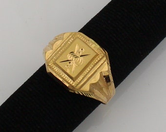 Anillo de oro de 22 kt para hombre y mujer, hecho a mano.
