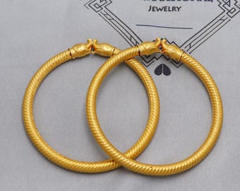 Pure 22k Gold Bangles Indian Handmade Asian Vintage Design