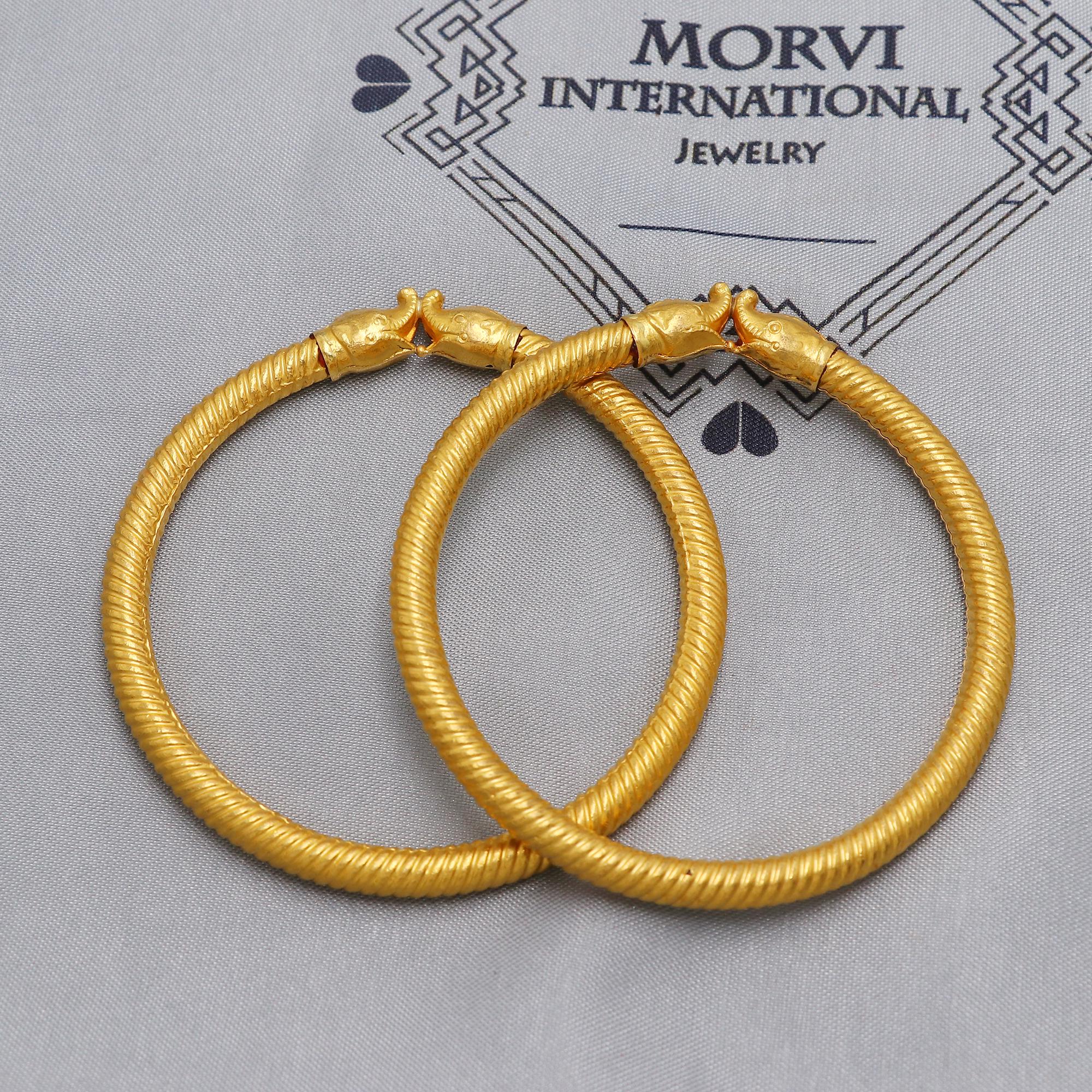 Pure 22k Gold Bangles Indian Handmade Asian Vintage Design