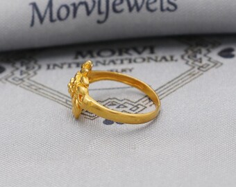 Vintage Flower Design 22k Gold Handmade Ring Jewelry, K6193 - Etsy