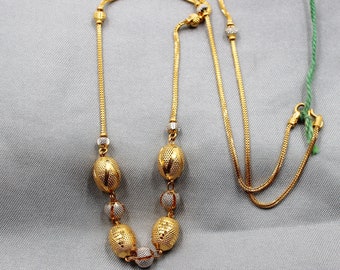 Reine 22k Gelbgold Kette Halskette Für Frauen Jahrestag Hochzeitsgeschenk, indische Goldhandgemachte Halskette Schmuck, große Goldperlen dholki Stil