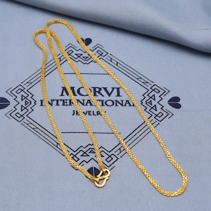 Cable Chain Solid Real 22k Gold Chain Necklace Handmade Indian Jewelry, 22 inches gold chain, 2 mm gold chain, K5844