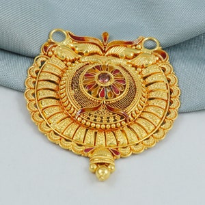 Pure 22k 18k gold pendant Necklace, K4563