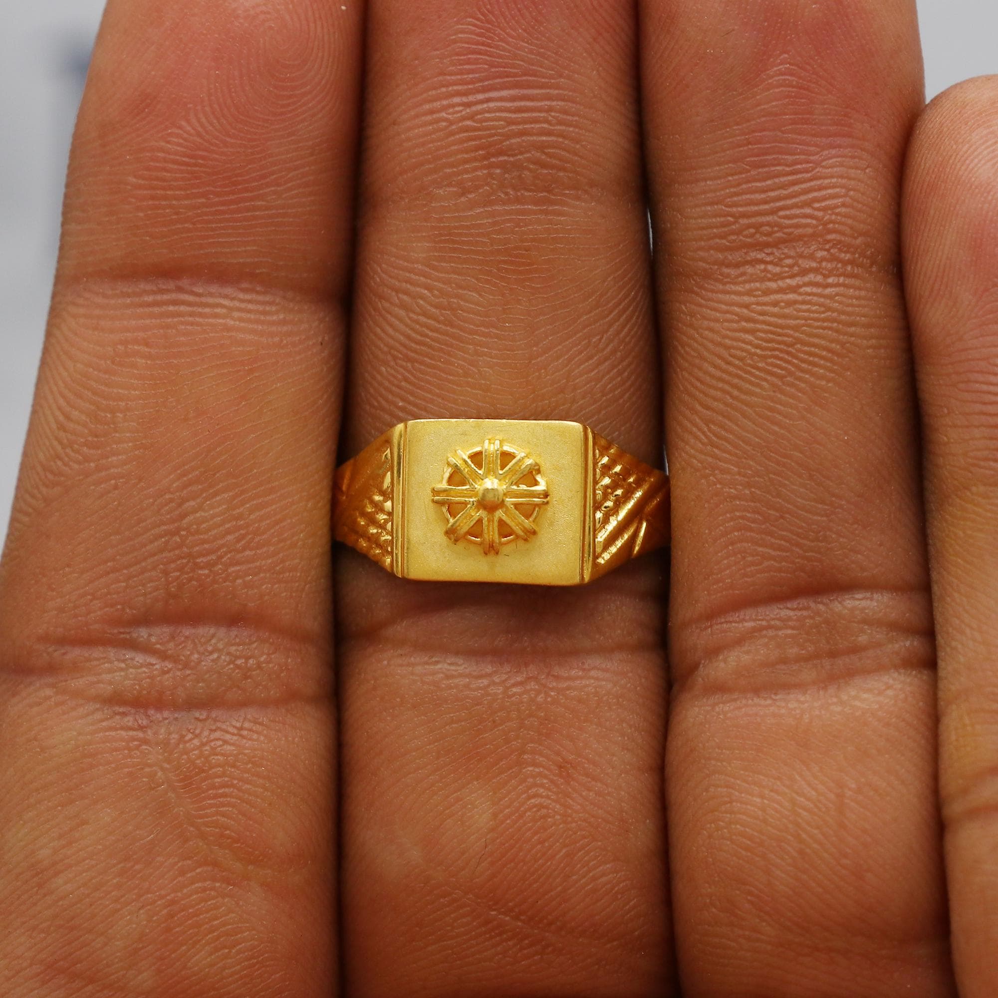 IndianJewelry ＊RINGのみ Gold 22k Indian Ring Handmade Jewelry, Wedding Carved Engraved Men
