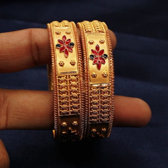22kt Gold Bangle Handmade 22k Gold Bangle Bracelet Indian
