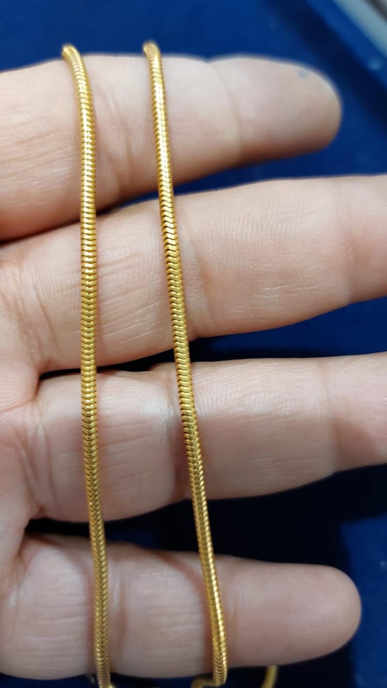 22k Solid Gold Chain Necklace for Men Women Anniversary Etsy