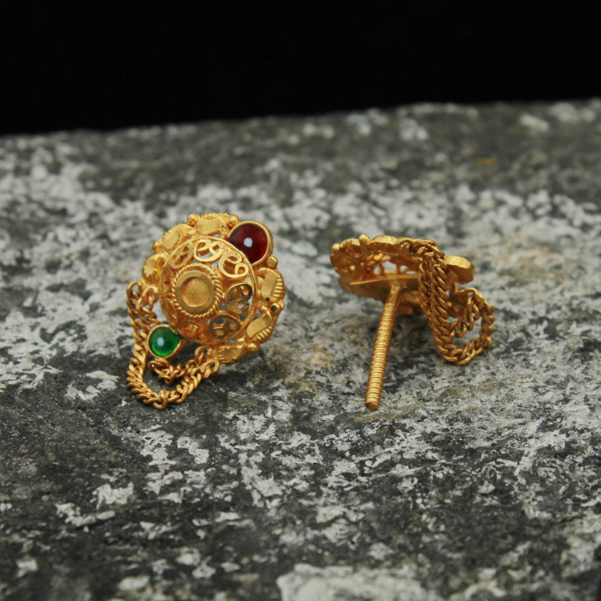 Brass & Copper Jhumkis Antique Temple Earring With Matte Gold Plating  216739 at Rs 280/pair in Mumbai