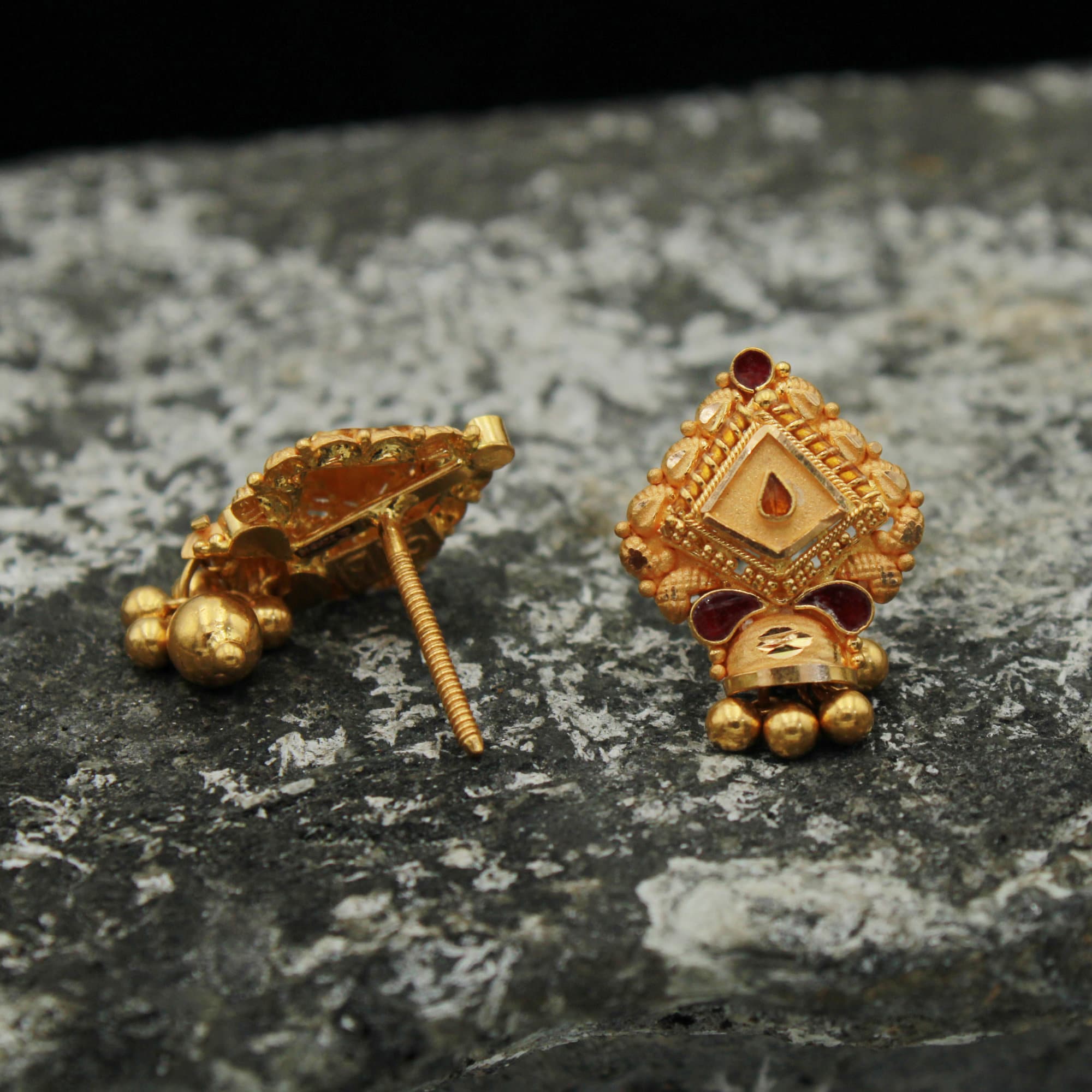 Gold Plated Kundan Polki Chandbali Earrings Design by Auraa Trends at  Pernia's Pop Up Shop 2024