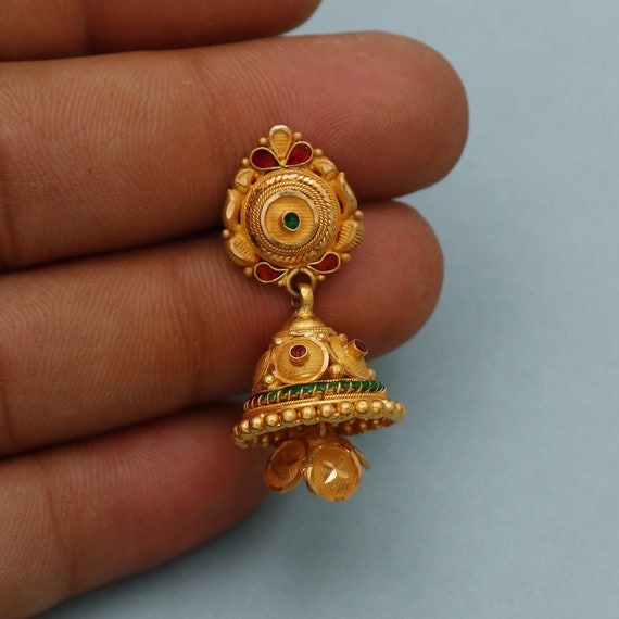 20k Yellow Gold Earrings Handmade Yellow Gold Earrings for Women