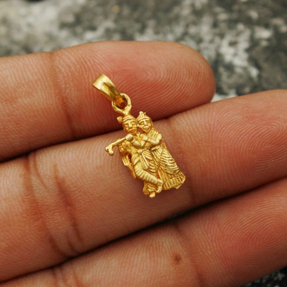 Krishna Radha 22k Yellow Gold Locket 