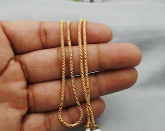 Collar de cadena redonda de oro de 22k hecho a mano: Joyería india