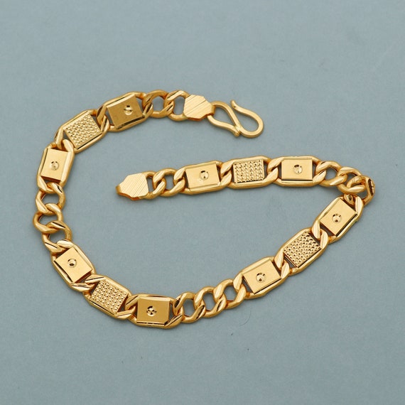 40g heavy Fashion jewelry gold bracelet for women men Bling n398 -  AliExpress