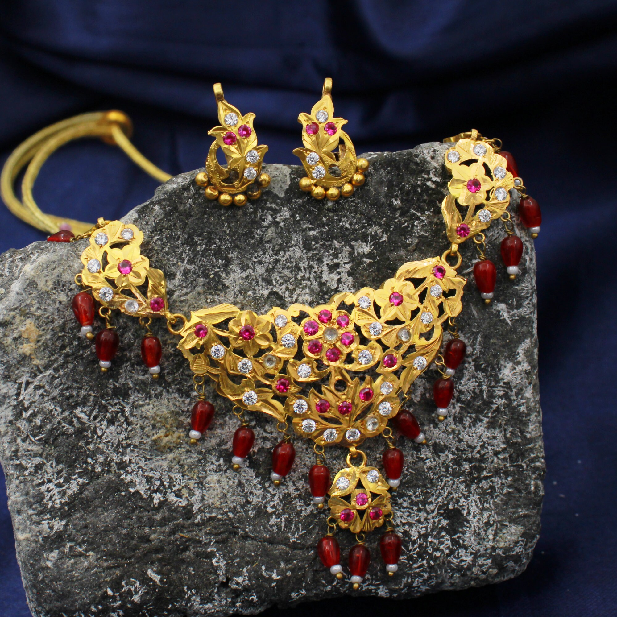 22k Gold Necklace Set Etsy Australia