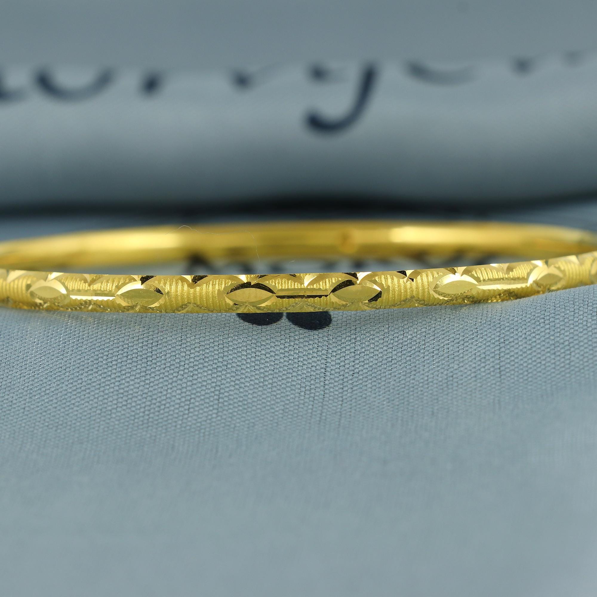 22k Gold Bangles Indian Handmade Lightweight, Traditional