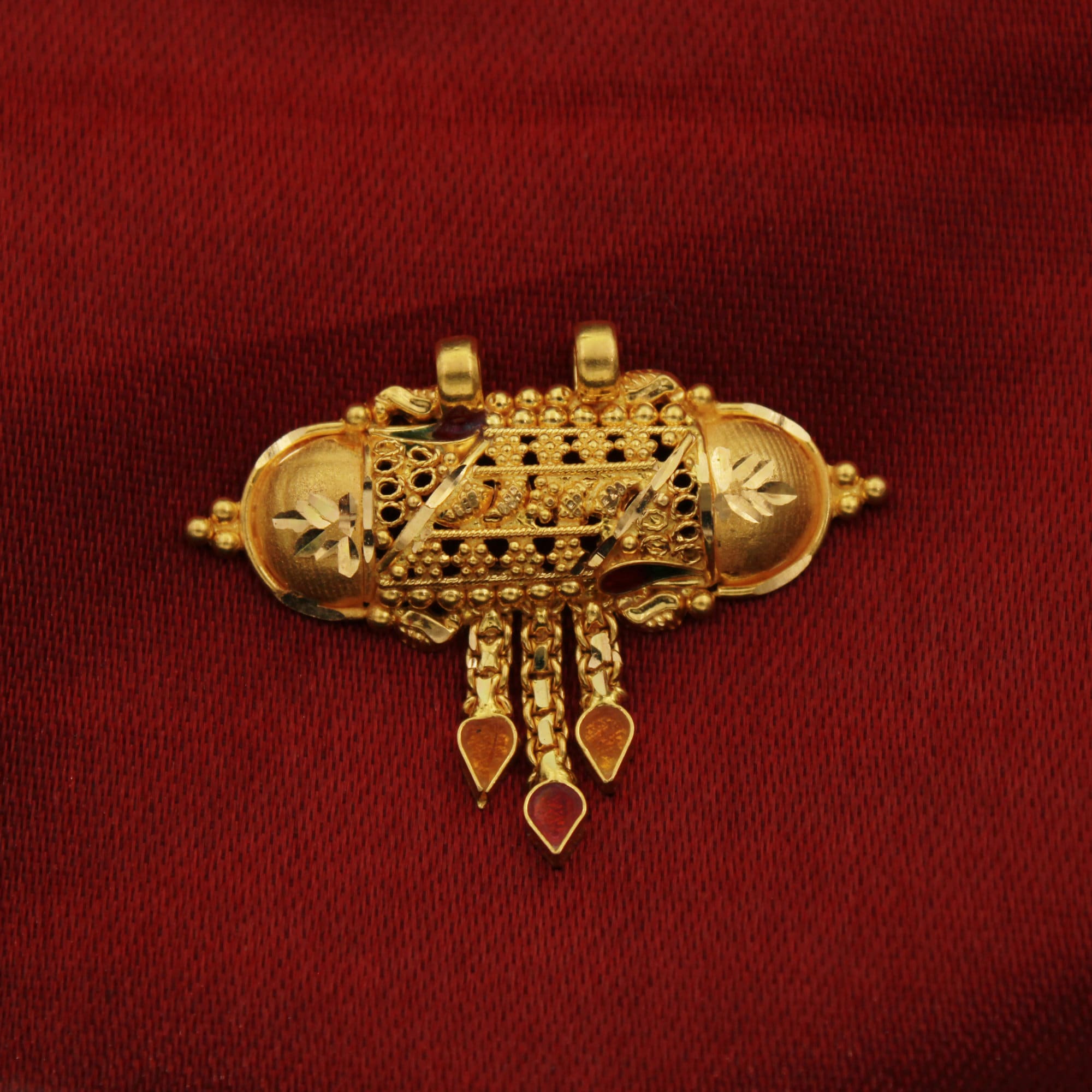 純粋な22Kゴールドペンダントジュエリー、伝統的なインドの