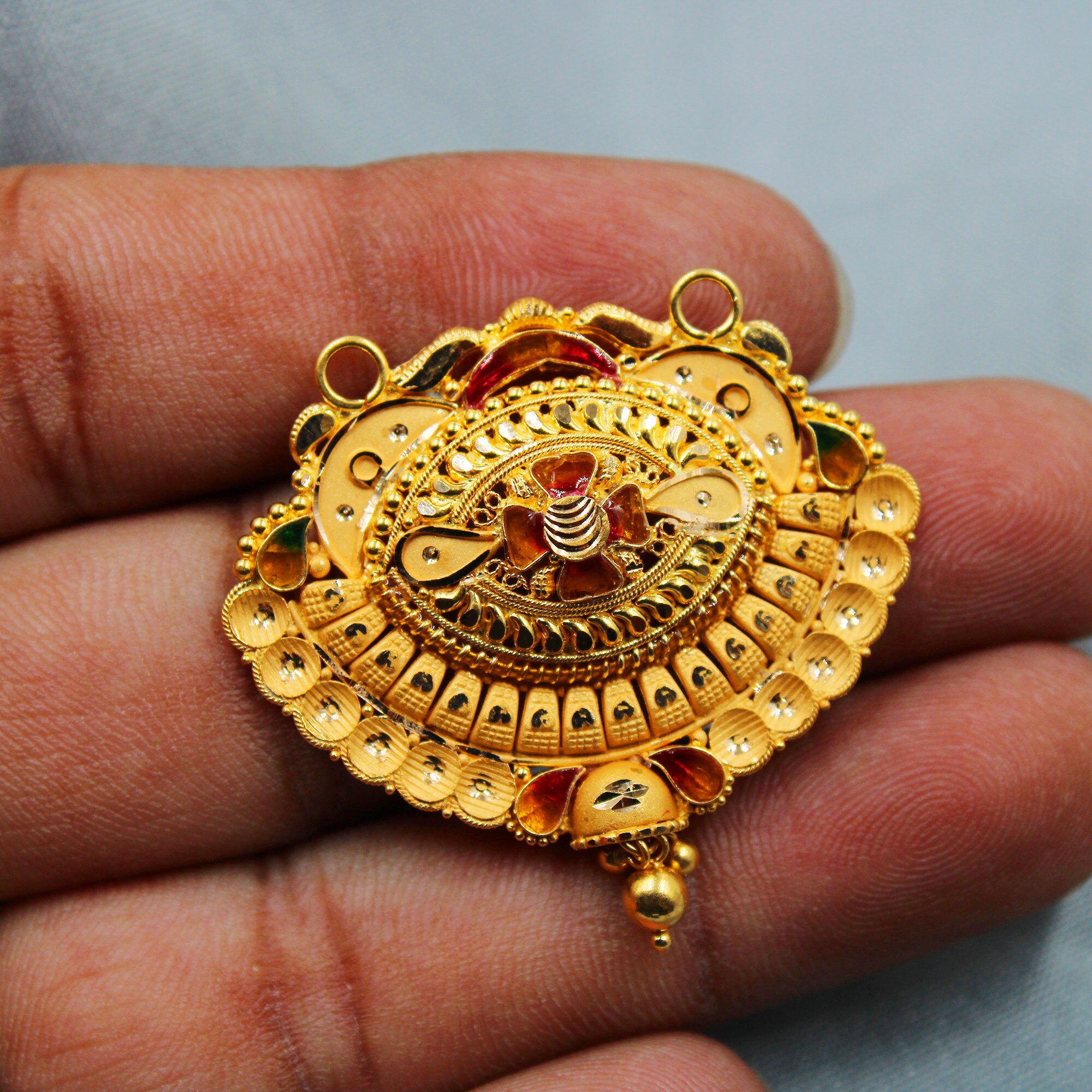 22k Yellow Gold Pendant for Mangalsutra Chain Etsy Australia