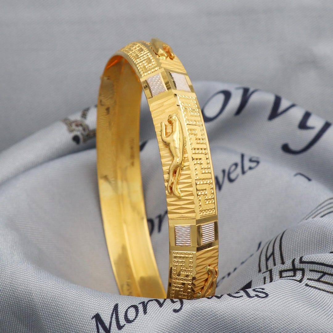 Jaguar 22k Gold Bangle Bracelet Single Men Indian Handmade Jewelry