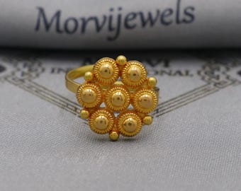 22k Gold Ring, Handmade Jewelry, Indian, Gift, Real Gold, Women