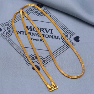 Handmade 22k Solid Real Yellow Gold Chain Necklace Jewelry, 22k gold Box chain, pure gold necklace Indian gold chain necklace, K5831
