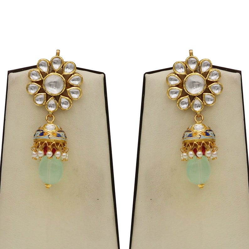 Radha Krishna Necklace 22k Gold Jadau Necklace Set Indian Etsy