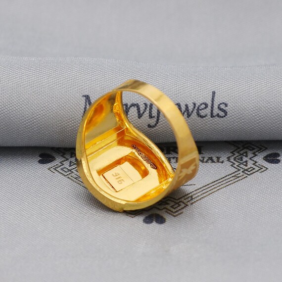 Sacred Pot Kalash Kumbha Ring Handmade 22k Gold Ring Indian