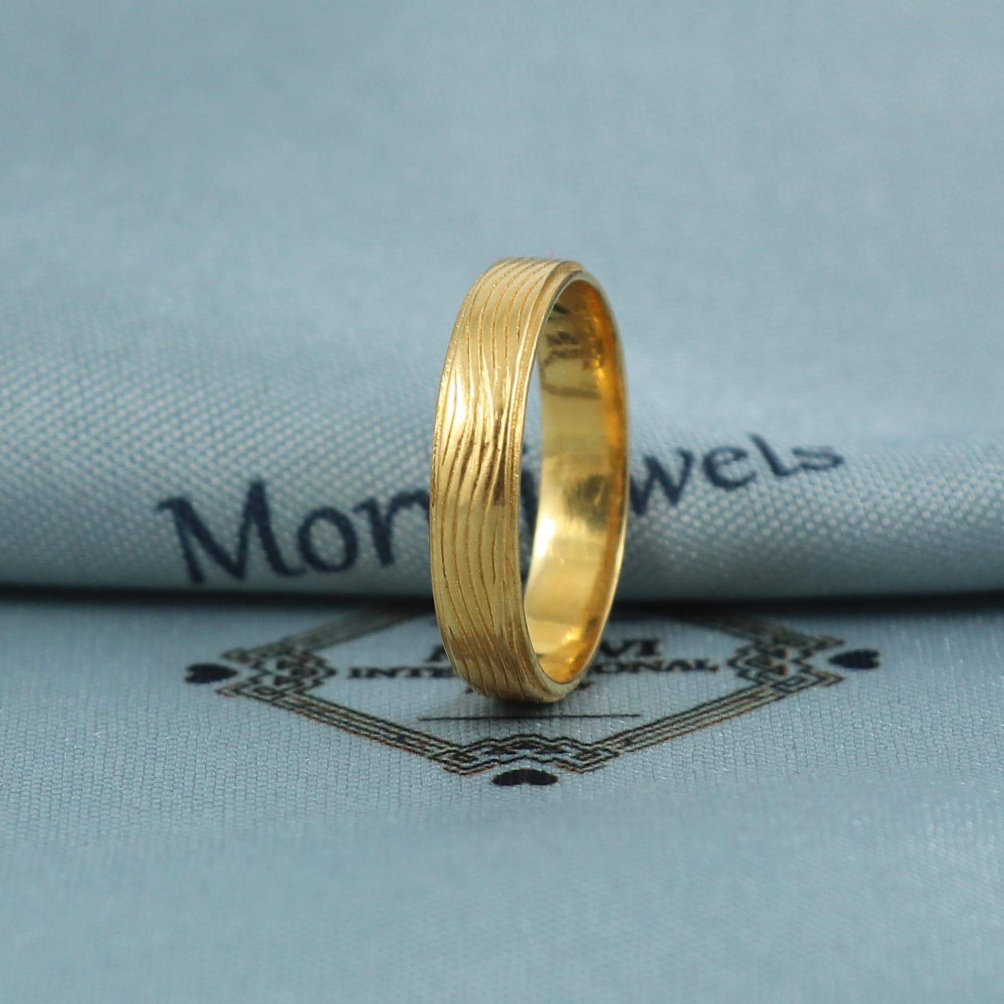 22k Pure Solid Gold Handmade Band Ring . Genuine 916 Gold Purity